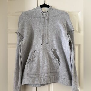 Make + Model Gray Women's Ruffle Hoodie Size Large